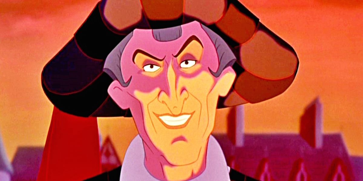 Claude Frollo looking evil in the Hunchback of Notre Dame