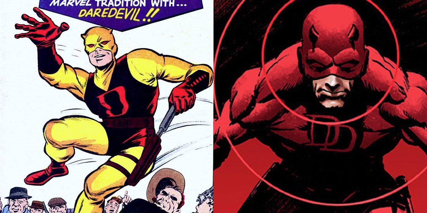 Daredevil in red and yellow suits
