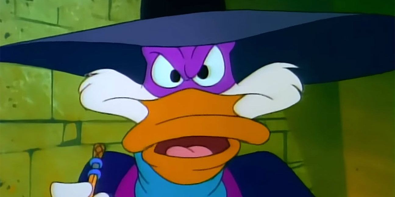 Darkwing Duck looking angry.