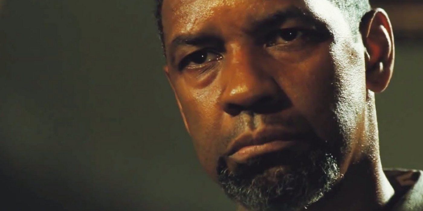 A close-up of Denzel Washington