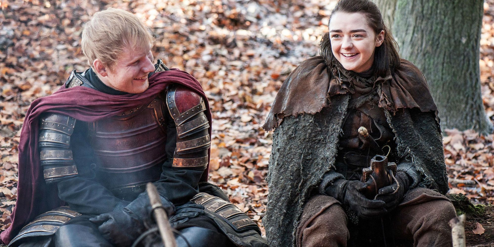 Ed Sheeran and Maisie Williams in Game of Thrones