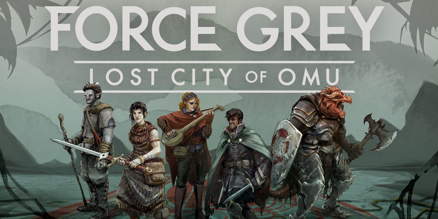 It’s the title art for Force Grey Lost City of Omu, featuring five characters.