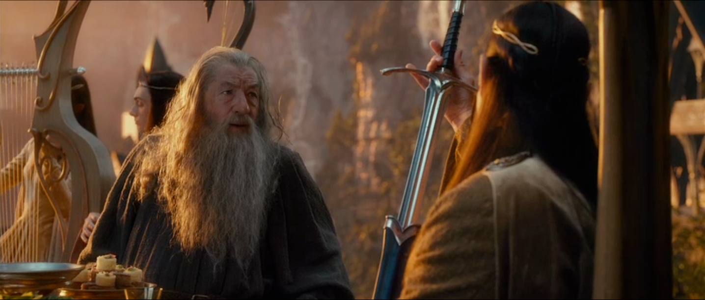 Gandalf Glamdring Elrond The Hobbit Peter Jackson