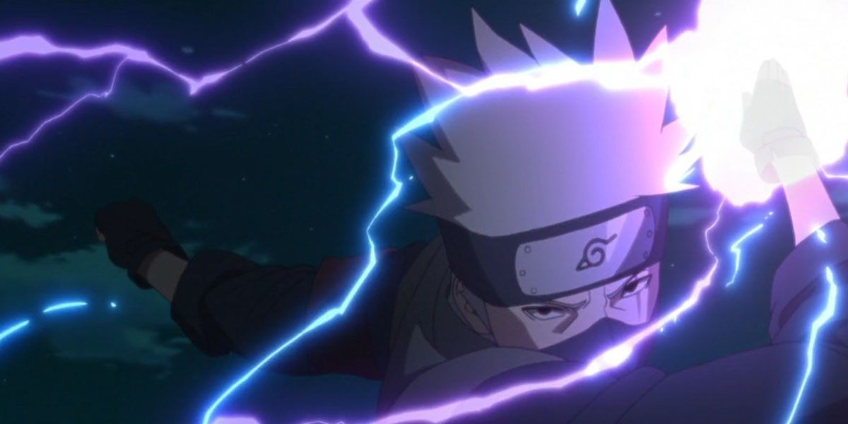 Hatake Kakashi in Boruto Naruto Next Generations using Purple Electricity