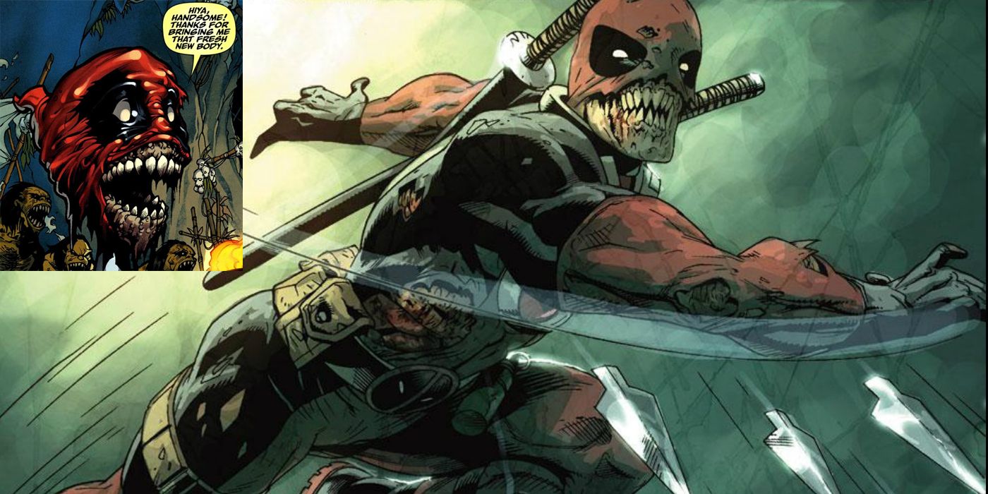 Zombie Deadpool attacks in Marvel Comics 