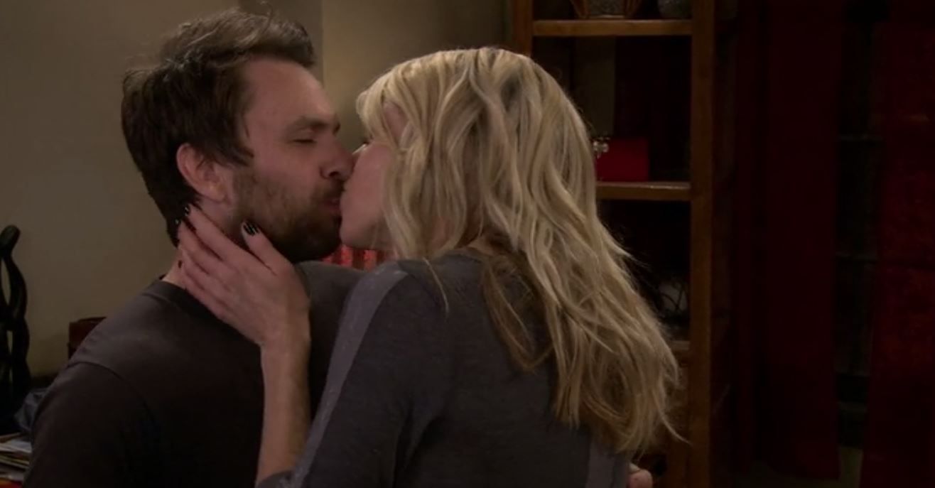Charlie and Dee kiss in It's Always Sunny in Philadelphia