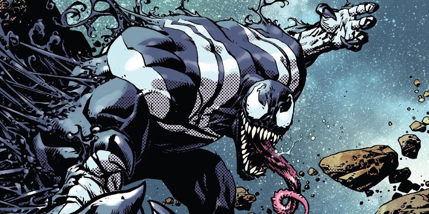 Venom exists in space amongst asteroids in Marvel comics