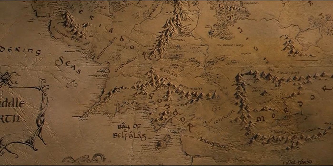 Middle-Earth Map shows all the lands of Lord of the Rings