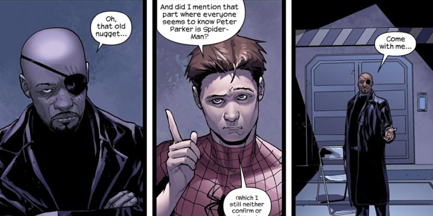Peter Parker Unmasked Before Nick Fury