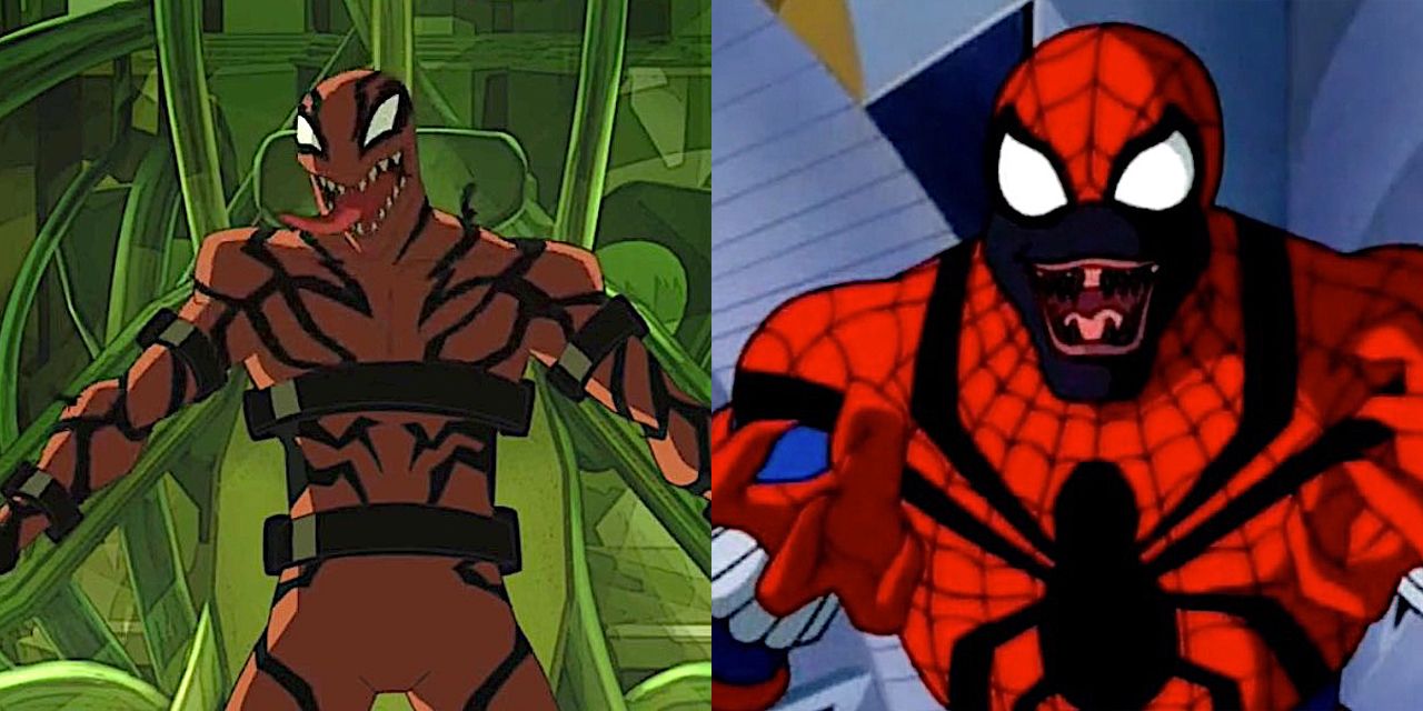 Peter Parker as Carnage and Spider-Carnage