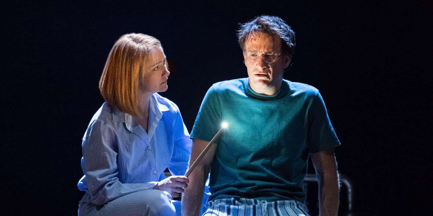 Poppy Miller as Ginny Potter and Jamie Parker as Harry Potter in Harry Potter and the Cursed Child