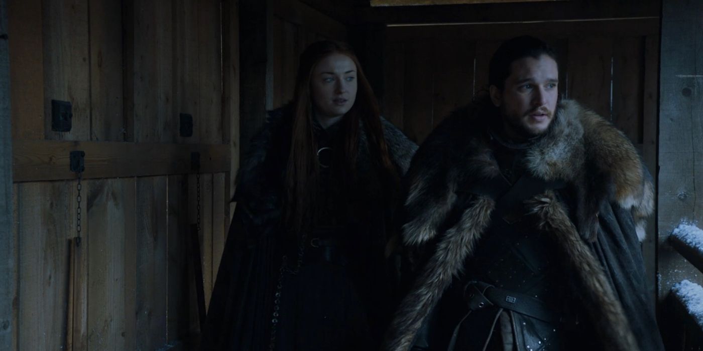 Sansa Stark and Jon Snow in Game of Thrones Season 7