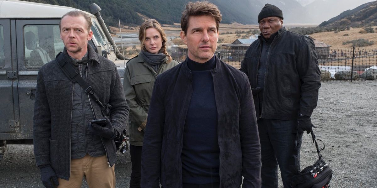 Simon Pegg Rebecca Ferguson Tom Cruise and Ving Rhames in Mission Impossible 6
