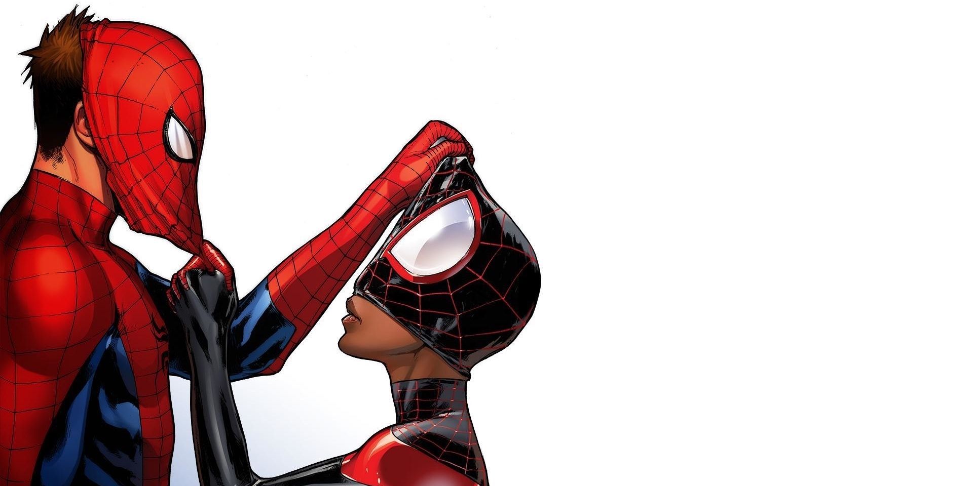Peter Parker and Miles Morales unmask each other in the Spider-Man comics