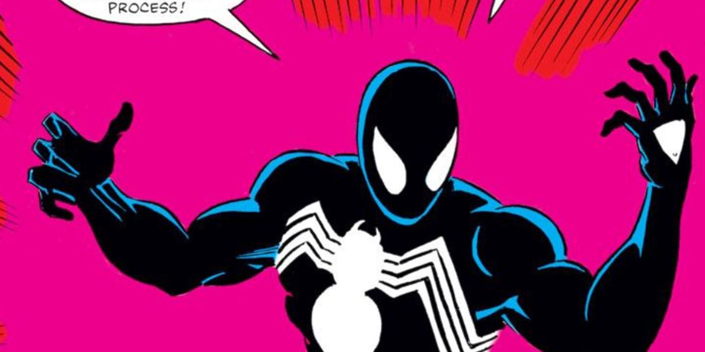 Spider-Man dons his black costume for the first time in Marvel Comics.