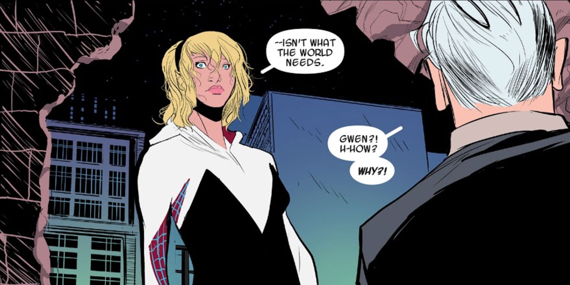 Spider-Woman Gwen Stacy in Edge of the Spider Verse comic book
