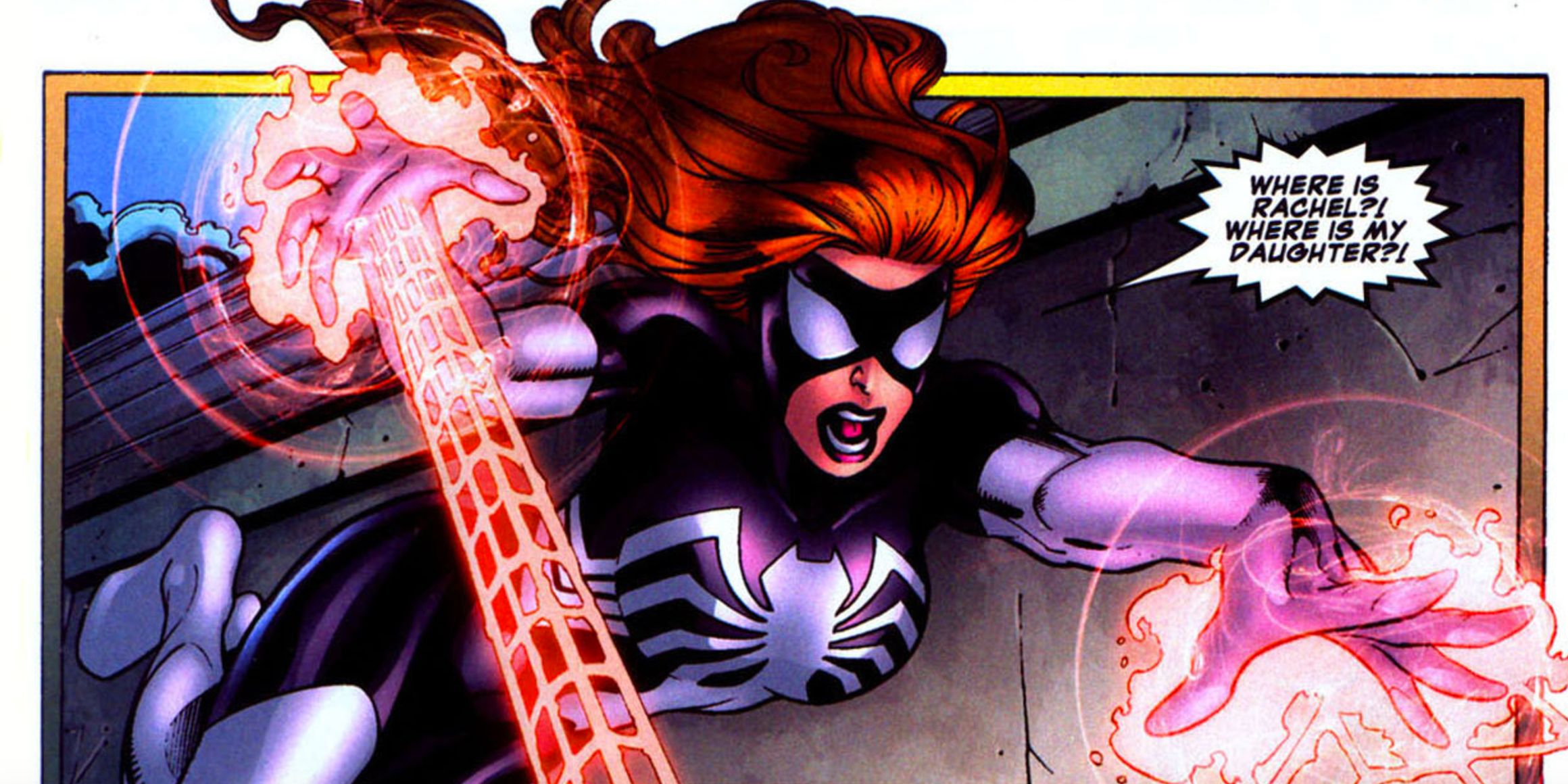 Julia Carpenter using her powers in Marvel Comics