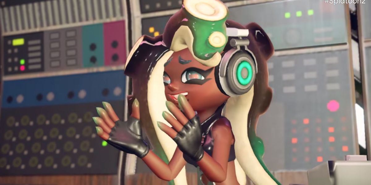 Splatoon 2's Marina is in a close-up shot.