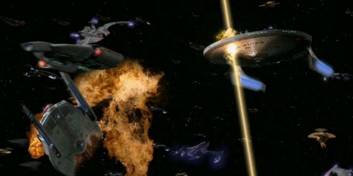 Ships are blown up in space from Deep Space Nine 