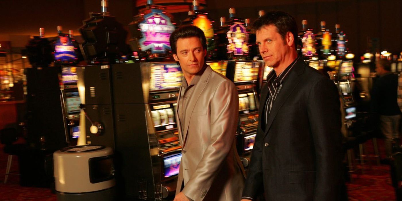 Two men walking together in a casino in Viva Laughlin 