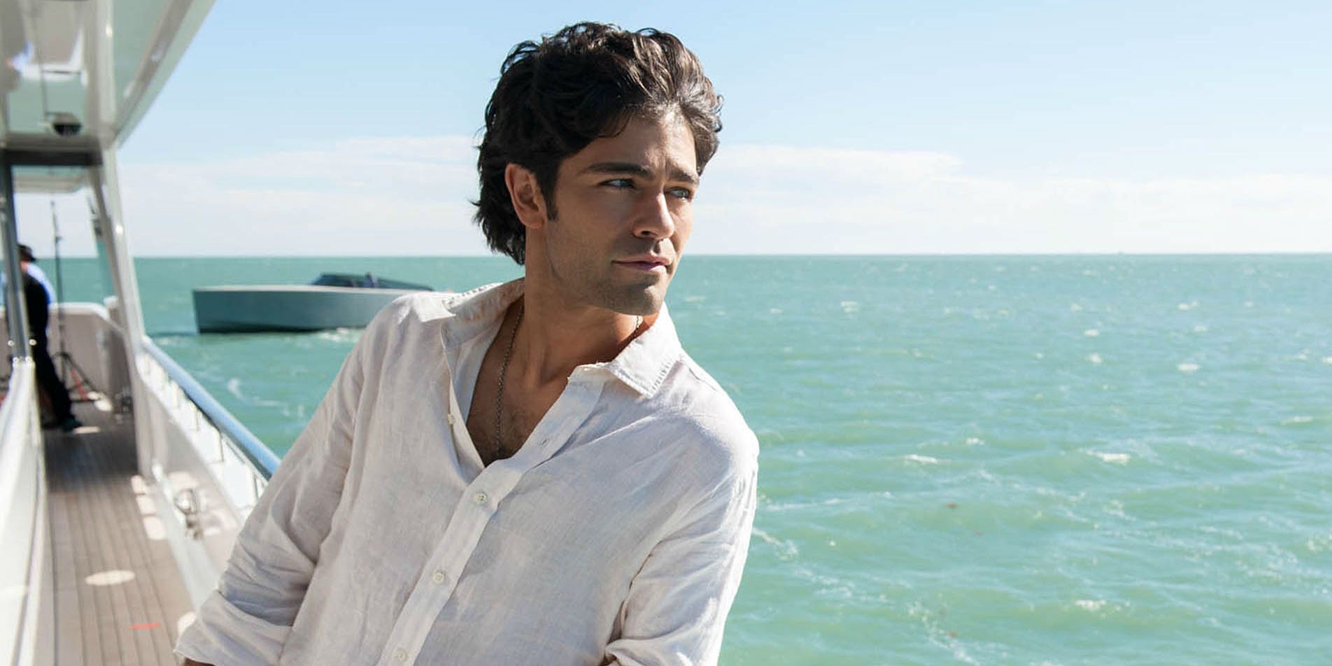 Vincent Chase leans on the edge of a boat in the Entourage Movie