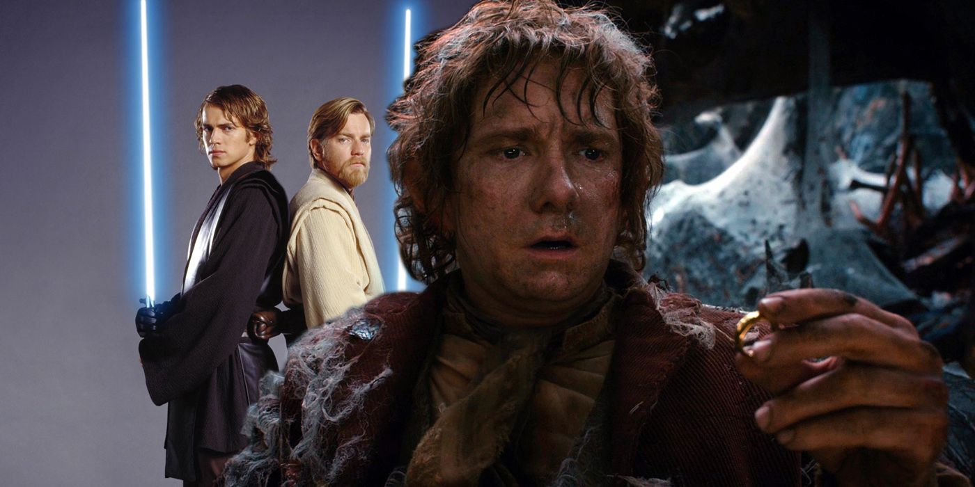 Anakin and Obi-Wan from Star Wars and Bilbo from The Hobbit
