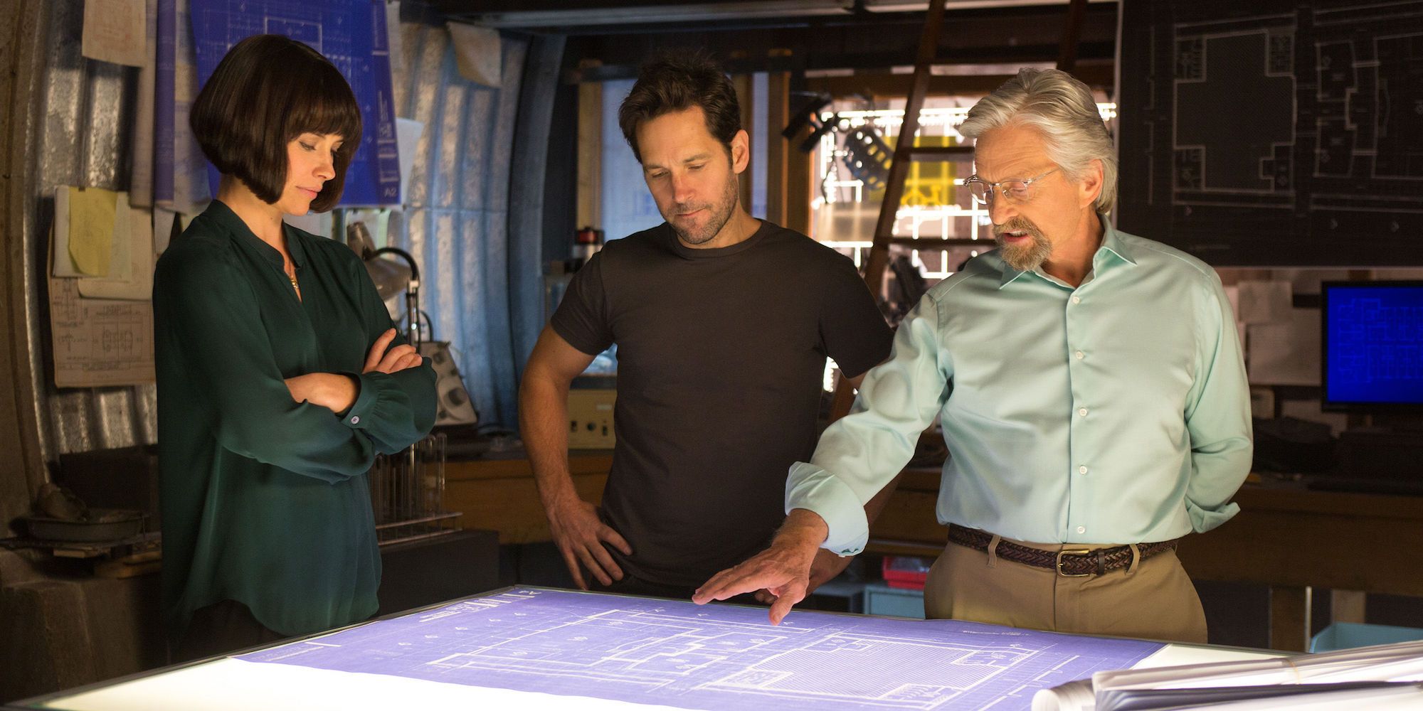 Hope, Scott, and Hank in Ant-Man