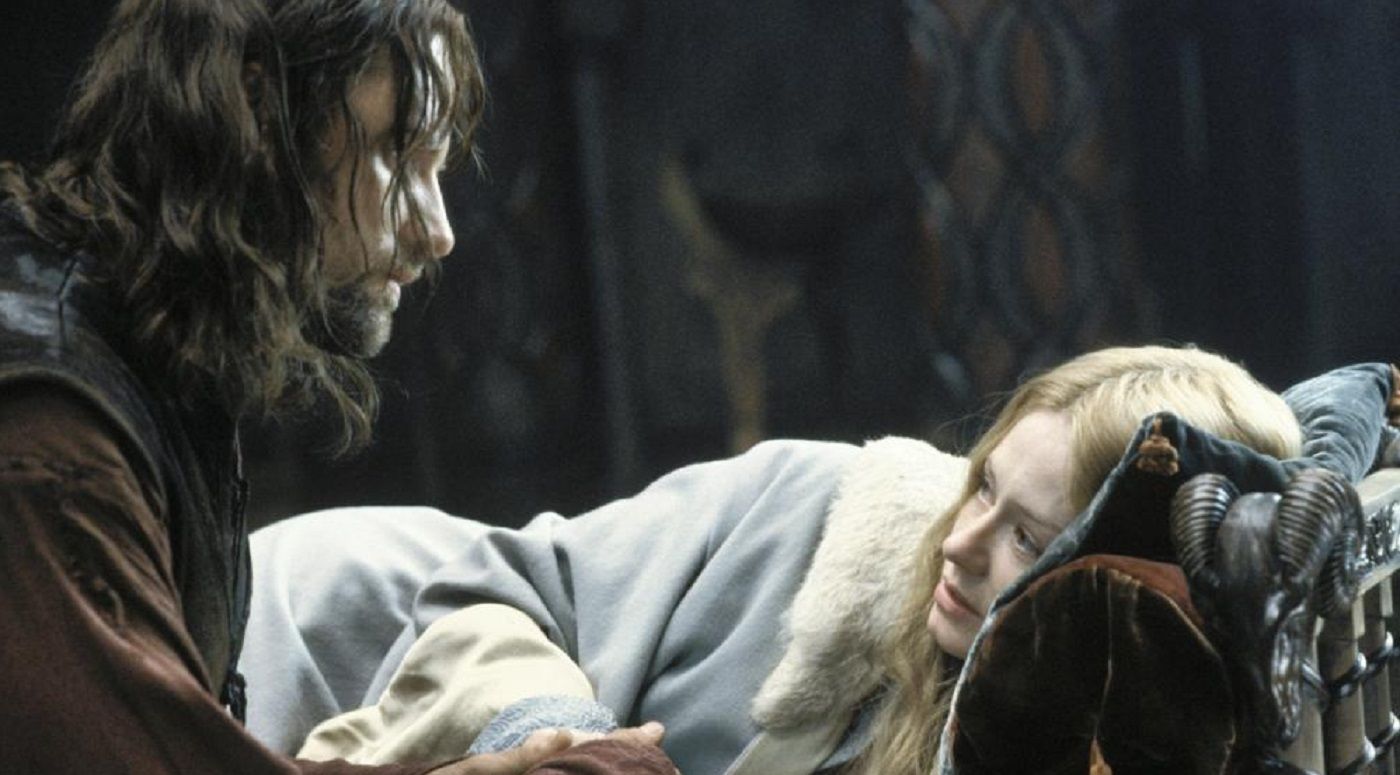 Aragorn comforts Eowyn in Lord of the Rings