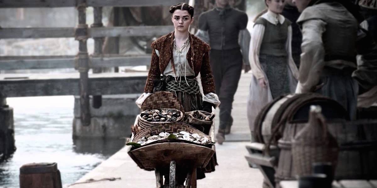 Arya Stark selling oysters and clams