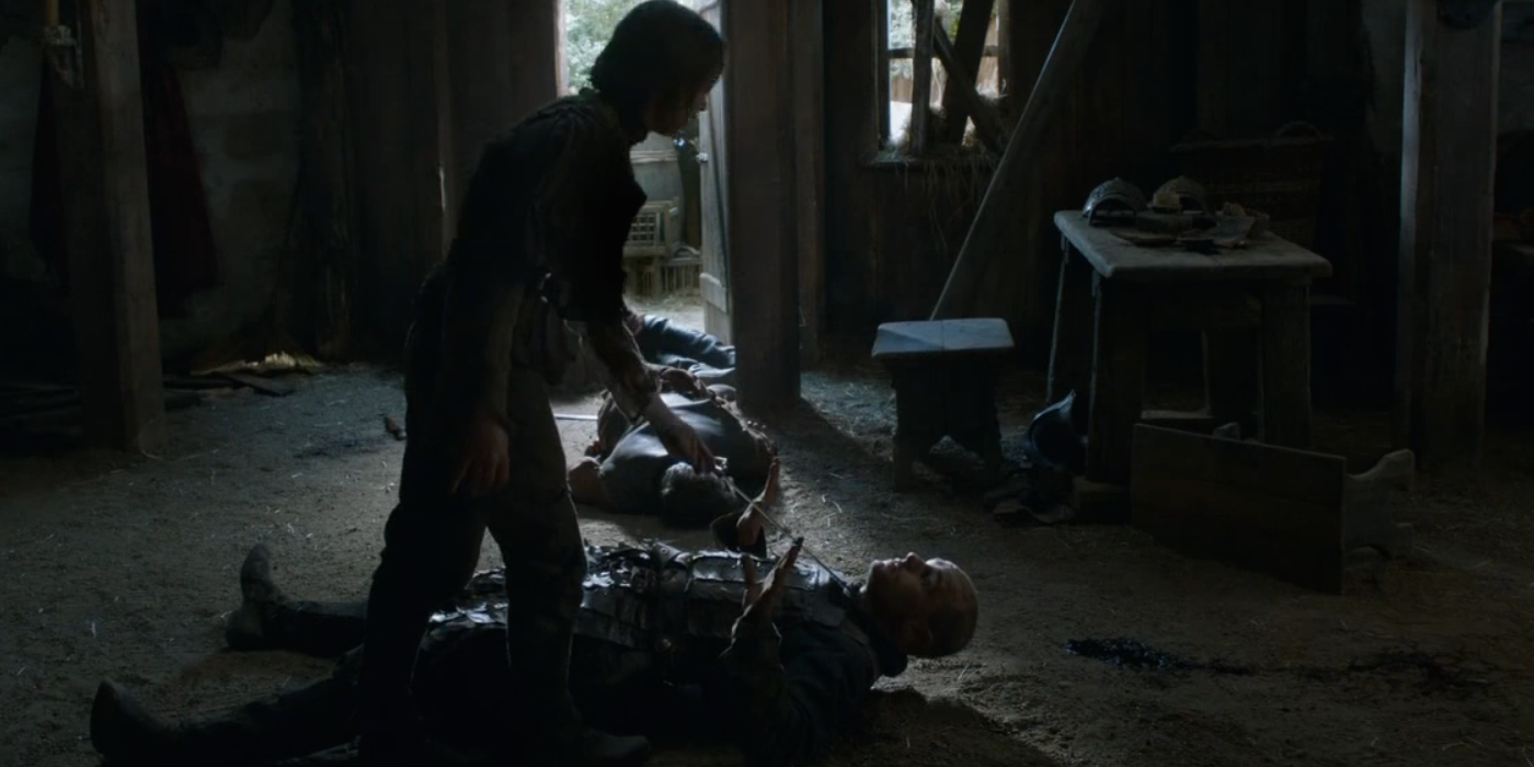 Arya kills Polliver at the Inn