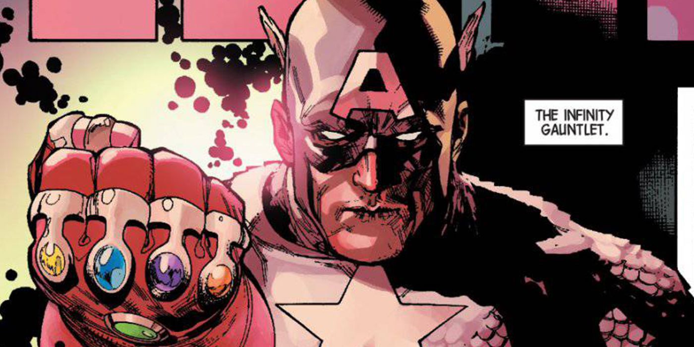 Captain America dons the Infinity Gauntlet