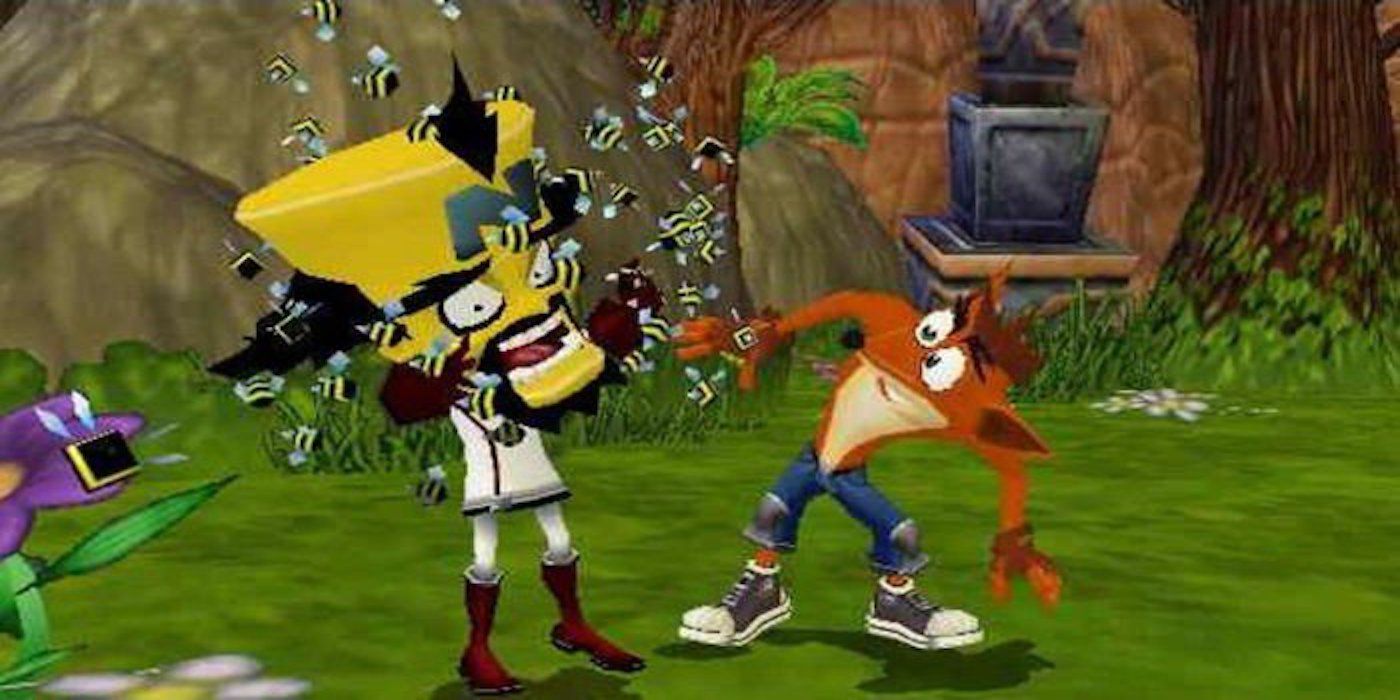 Cortex attacked by bees in Crash Twinsanity 