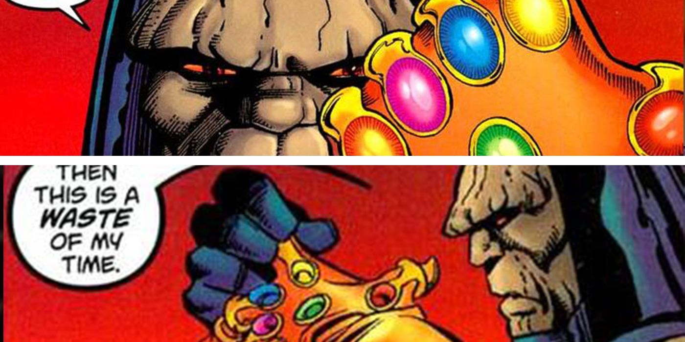 Darkseid wears the Infinity Gauntlet