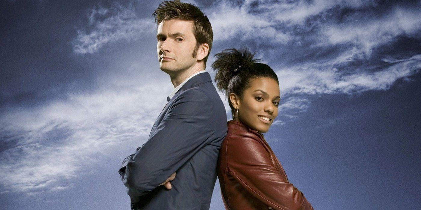 The Tenth Doctor and Martha Jones back-to-back in a promo image for Doctor Who.