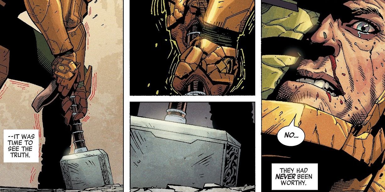 Evil Captain America Unworthy Thor Hammer