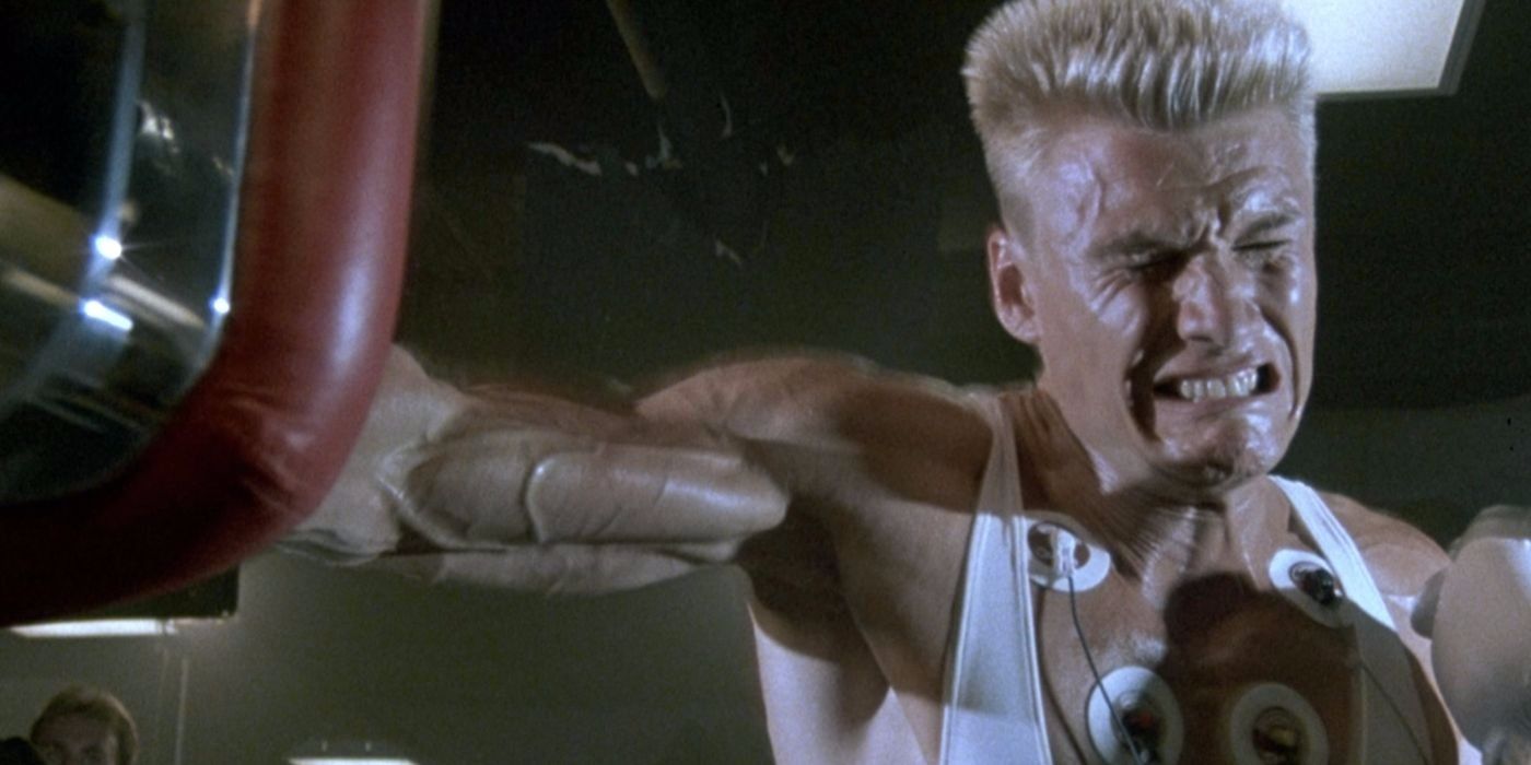 Dolph Lundgren punching as Ivan Drago.