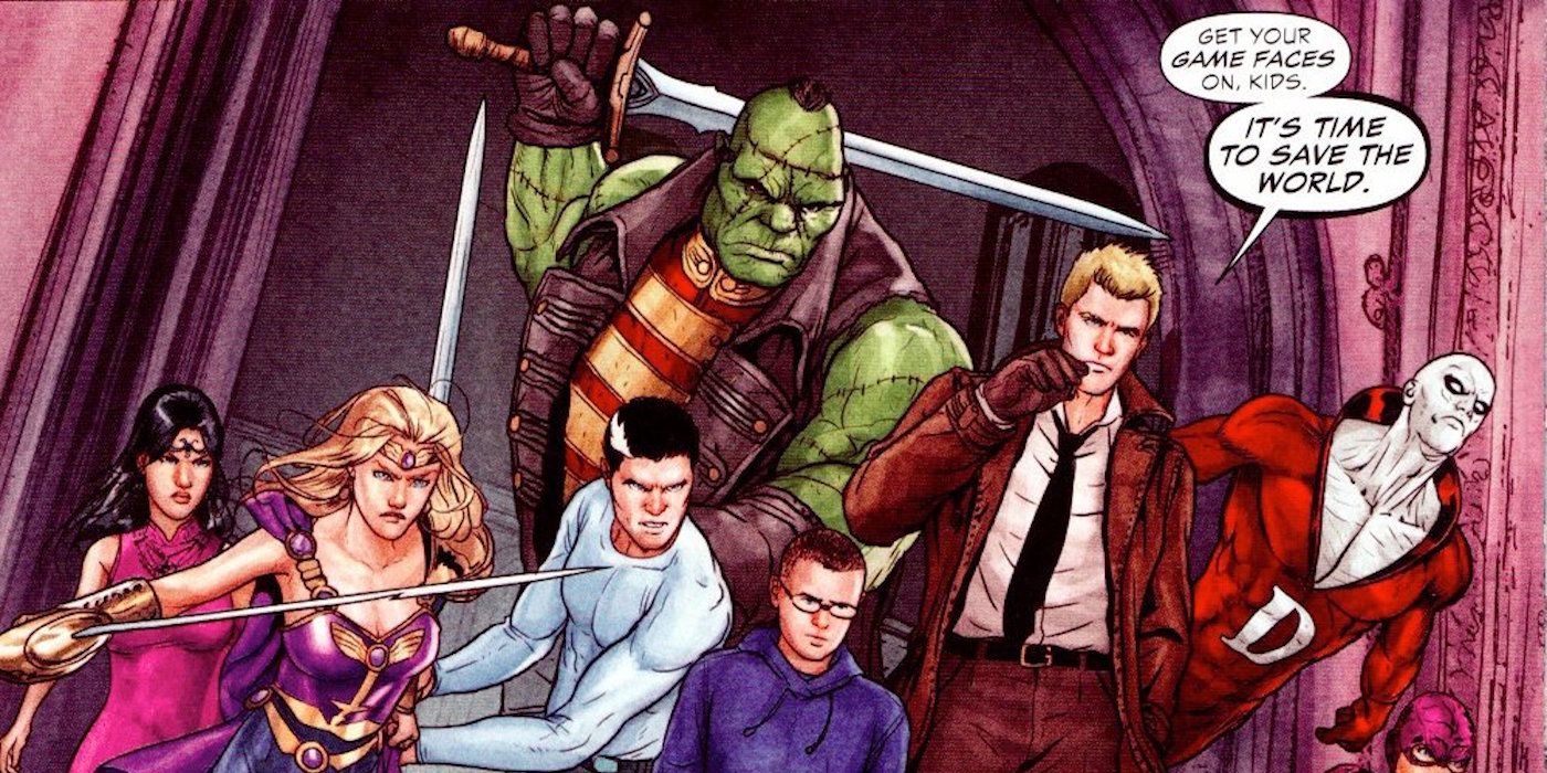 Constantine leading the Justice League Dark in the comics.