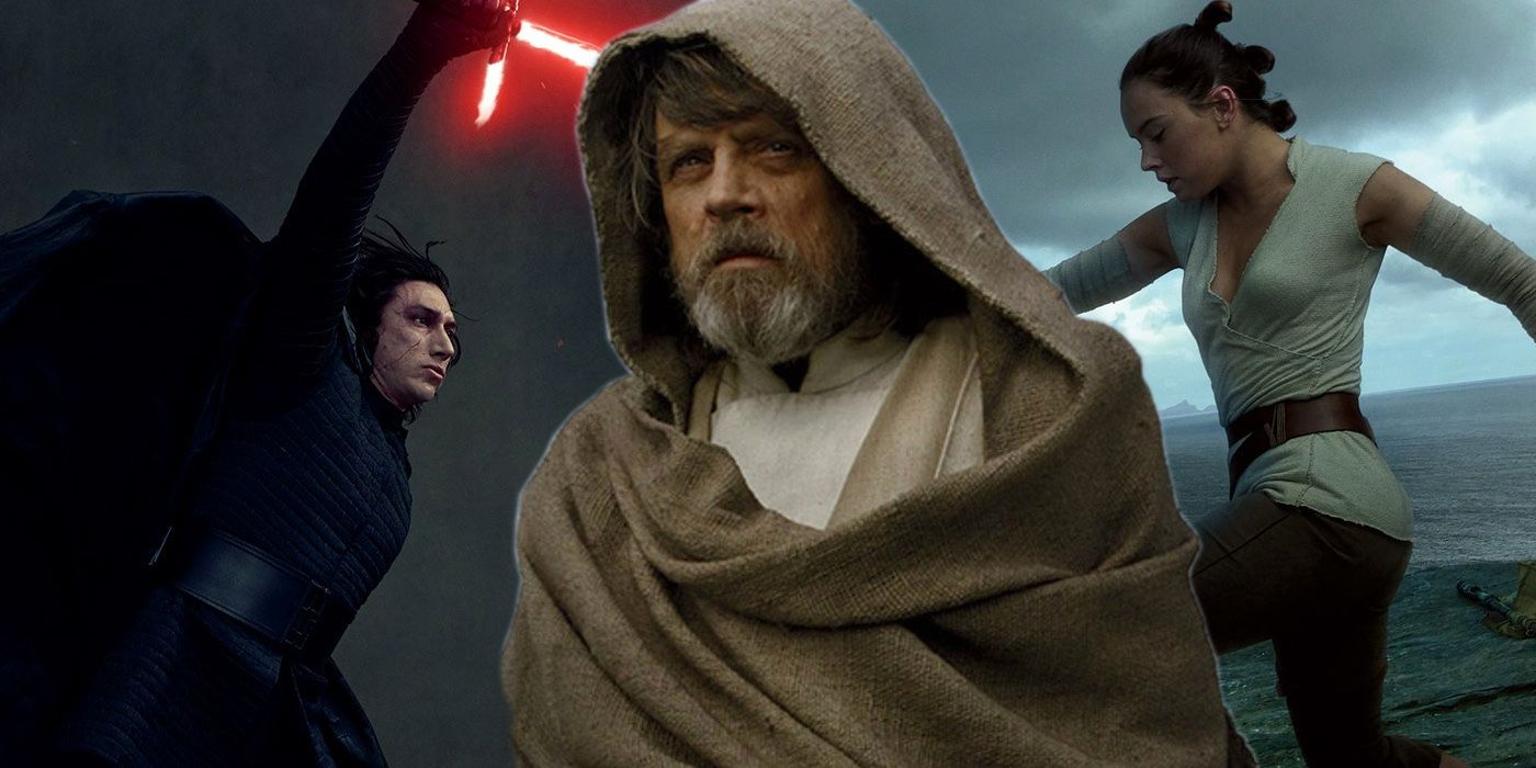 Kylo Ren Luke Skywalker and Rey in Star Wars The Last Jedi