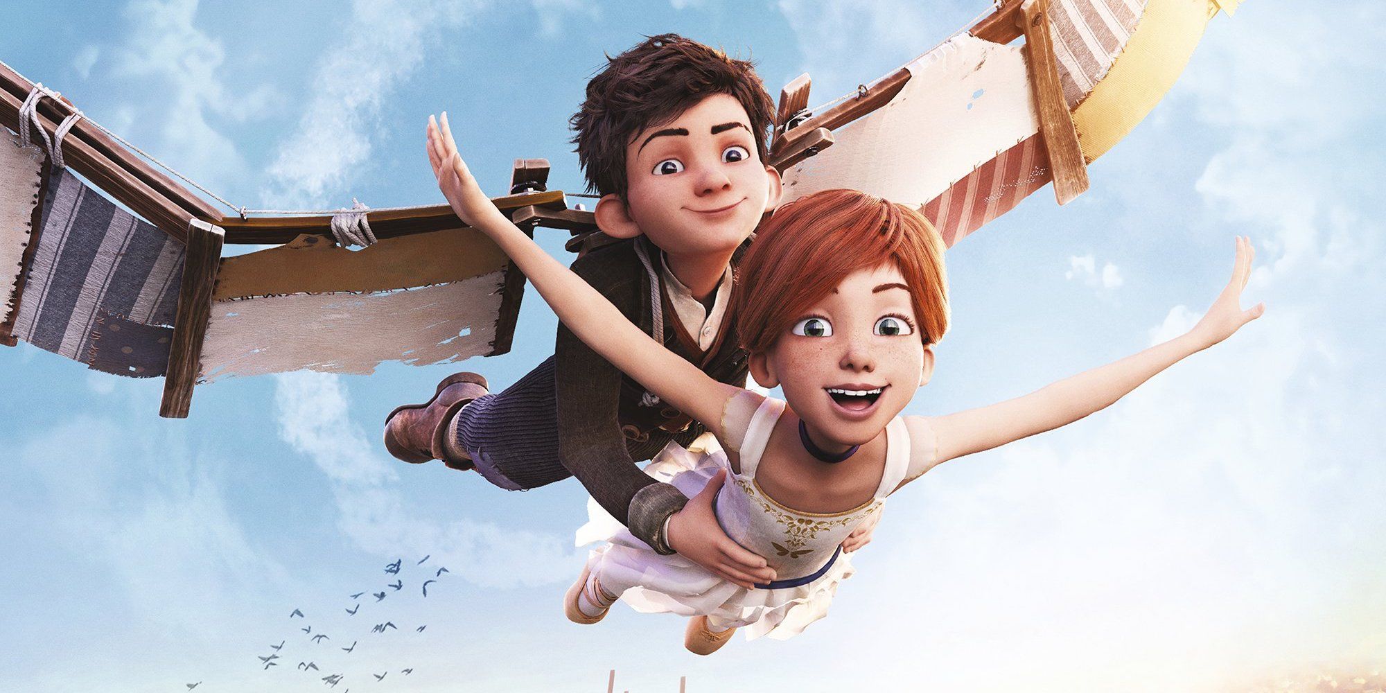 Two characters from the movie Leap flying