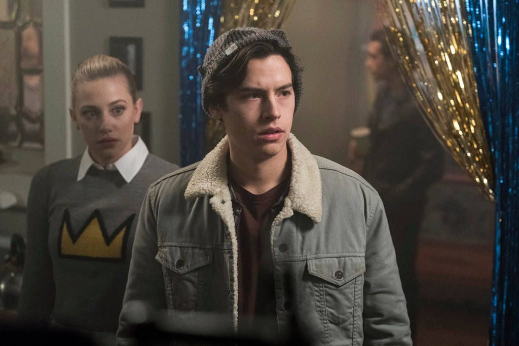 Lili Reinhart as Betty Cooper Cole Sprouse as Jughead in Riverdale Party Scene