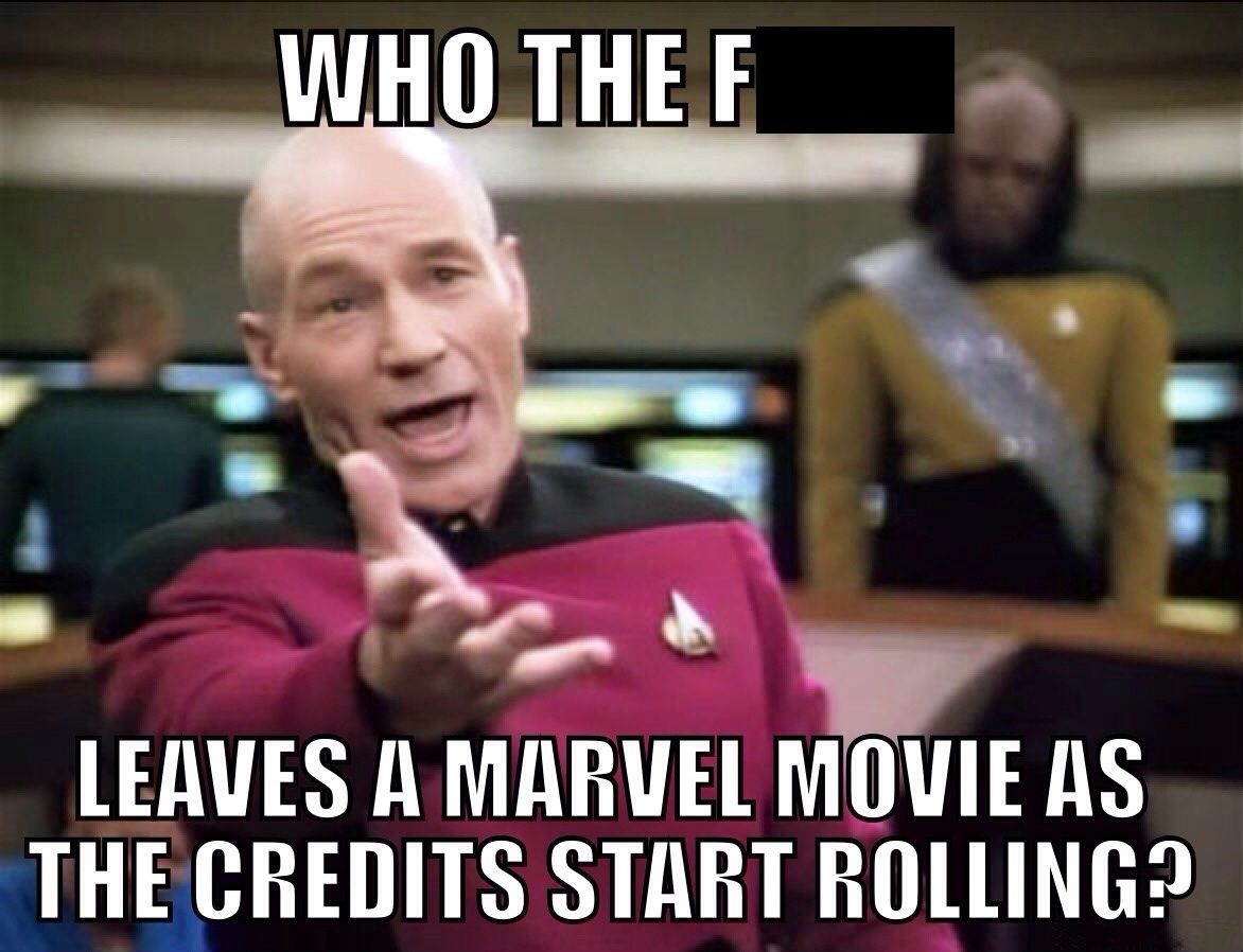 MCU memes Captain Picard leaves a Marvel movie as the credits roll