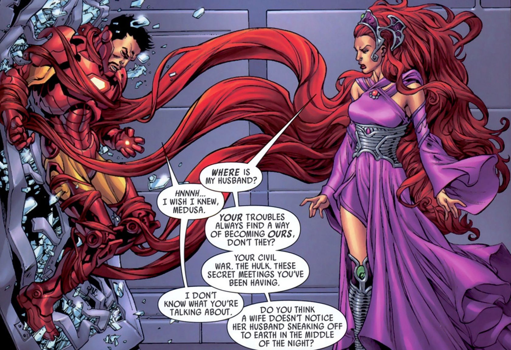 Medusa Uses Her Hair Against Iron Man