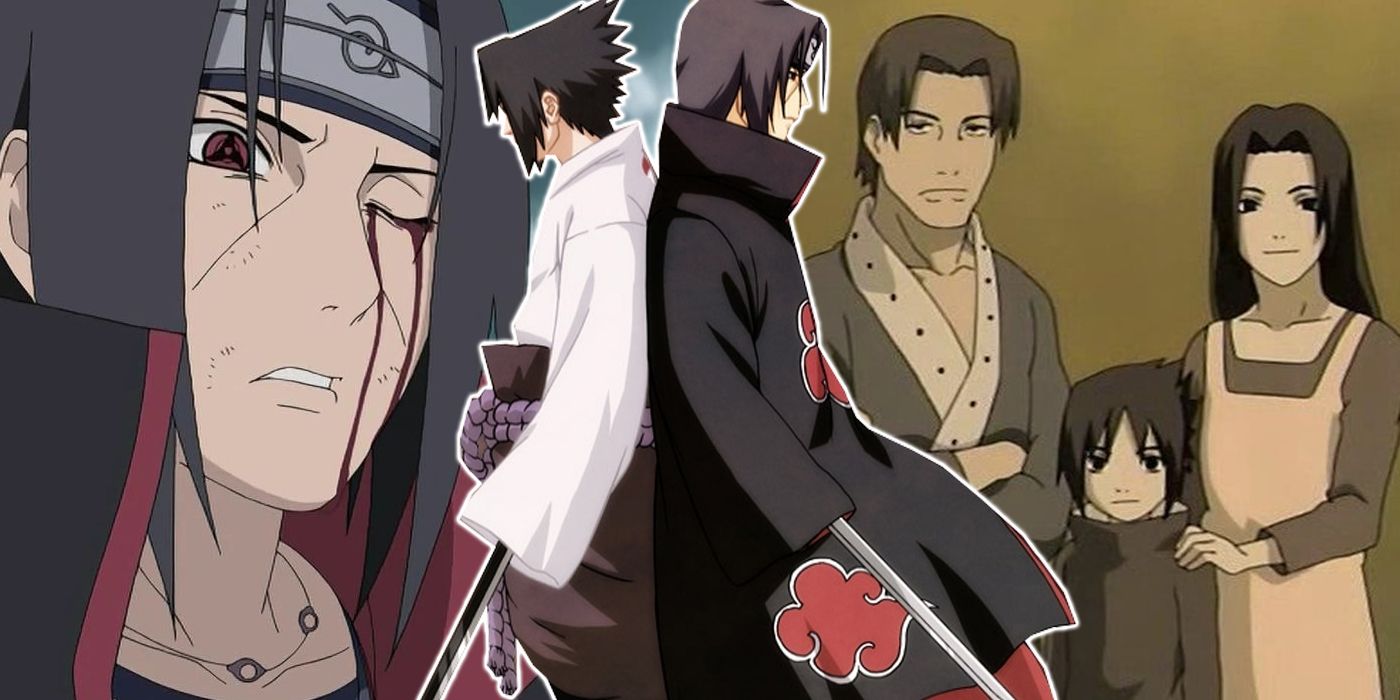 Superimposed image of Sasuke and Itachi Uchiha in Naruto