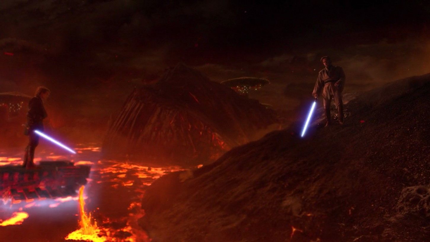 Obi-Wan has the high ground in Revenge of the Sith