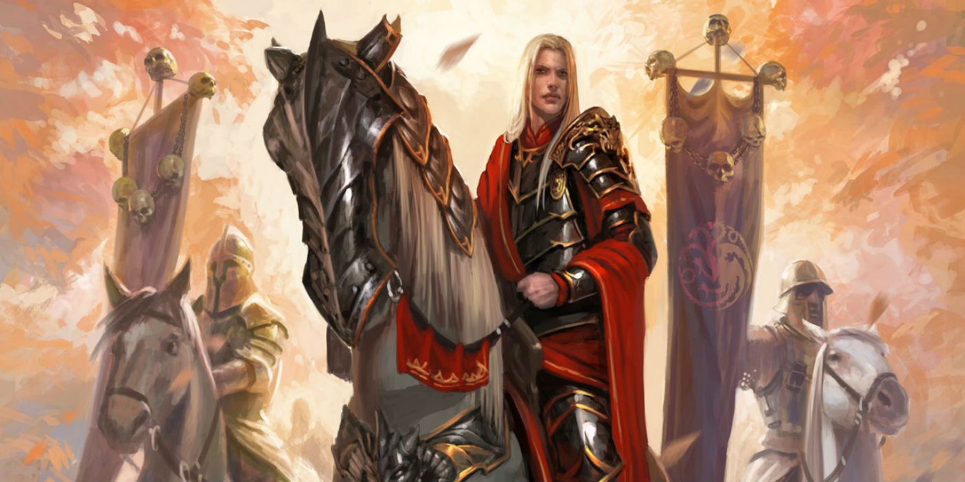 Prince Aegon Targaryen flanked by members of the Golden Company - by Diego Gisbert Llorens