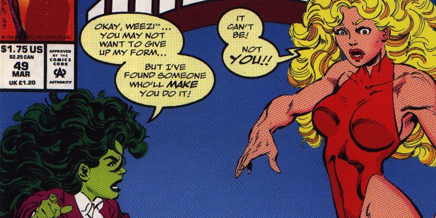 She-Hulk argues with Weezie over her powers in the comics