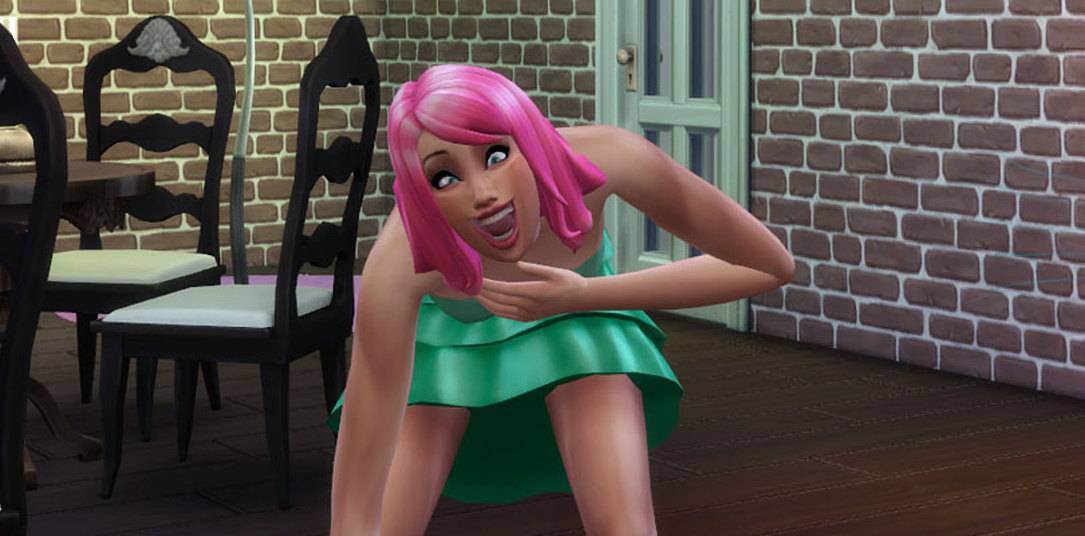 Morte por histeria em The Sims 4.