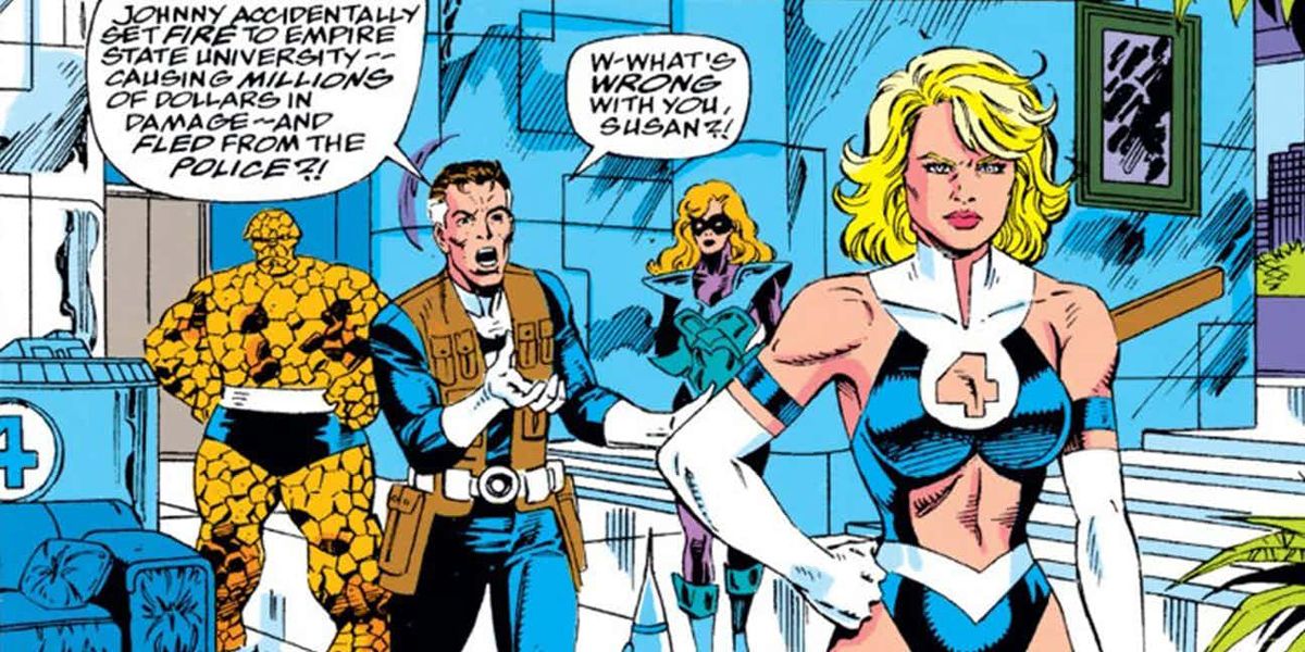 Sue Storm fighting with Reed Richards.