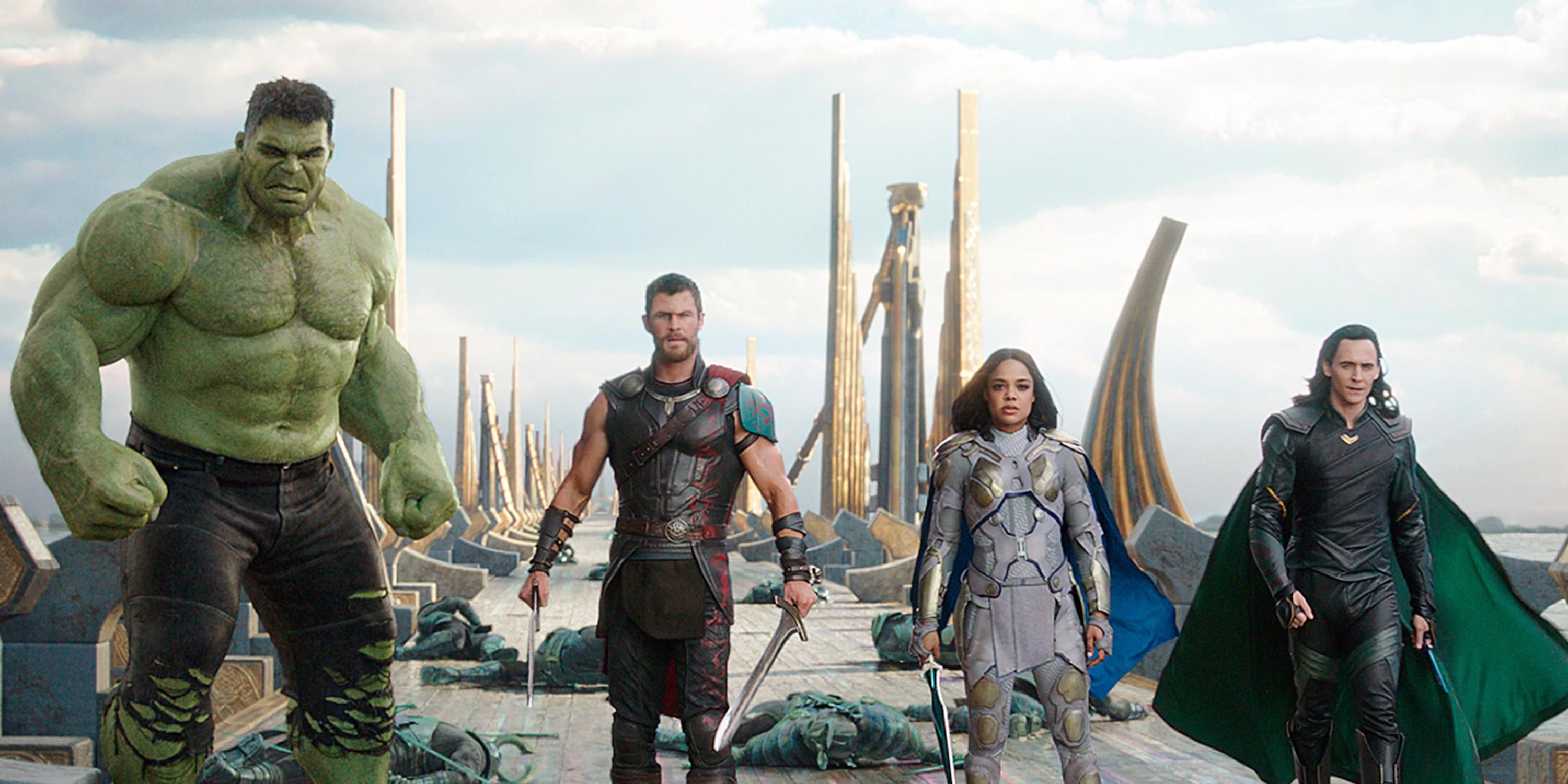 Hulk, Thor, Valkyrie and Loki form the Revengers in Thor Ragnarok