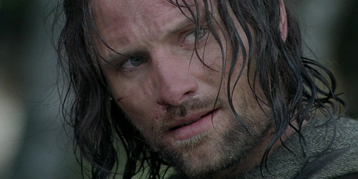 Aragorn looking over his shoulder in The Lord of the Rings